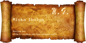 Miska Ibolya névjegykártya